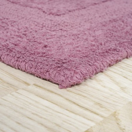 Hastings Home 2-piece 100-percent Cotton Bathmat, Reversible, Soft, Absorbent Bathroom Rugs, Rose 378098UAE